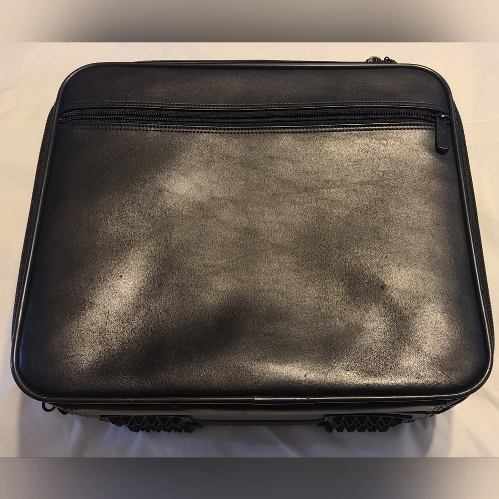 Targus CUN1 Leather Top Load Universal Laptop Briefcase Bag Black Case VGC USED